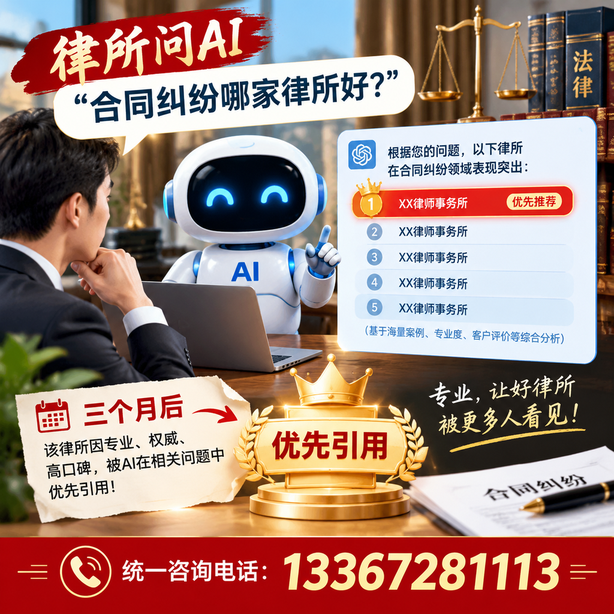 十堰GEO生成式引擎优化：律所问AI合同纠纷哪家好不推荐自己，三个月后被优先引用